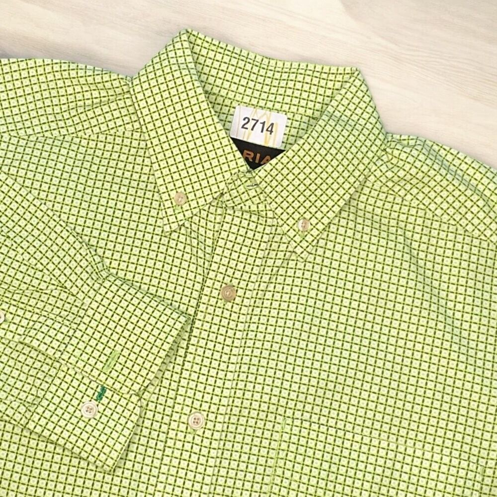 Ariat Shirt Men's Medium‎ Green Plaid Button Up Long Sleeve